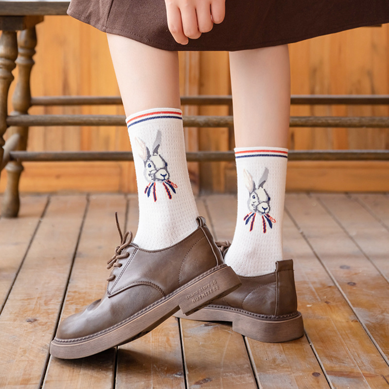 Women's Cotton Cute Japanese Bear Stockings