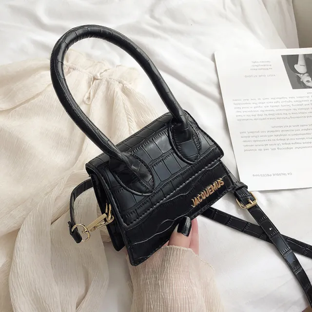 Fashion One shoulder Portable Messenger Small Square Bag Black - Shop at LoveMi