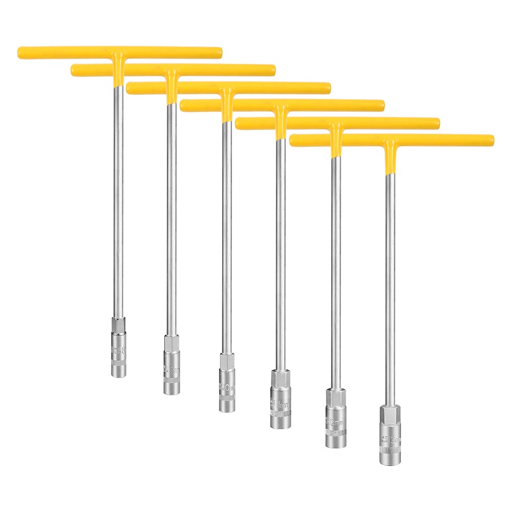 12x Tee Handle Socket Wrench T Bar Deep Long Reach 8-19mm Spanner Set — image 6
