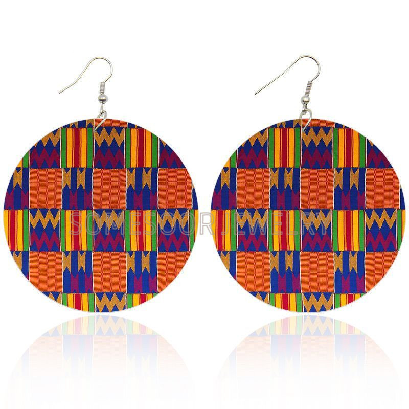 Title 5, Bohemian Set Fashion Color Printing Earrings Ex...