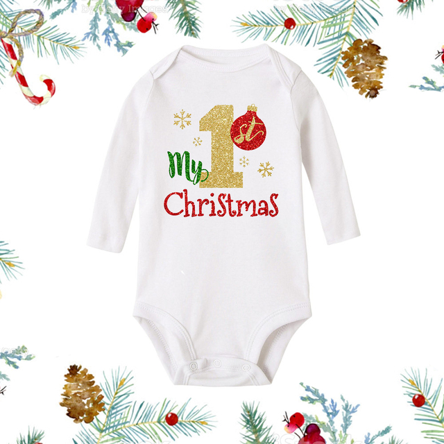 Christmas Newborn Baby White Long Sleeve Jumpsuit — foto 8