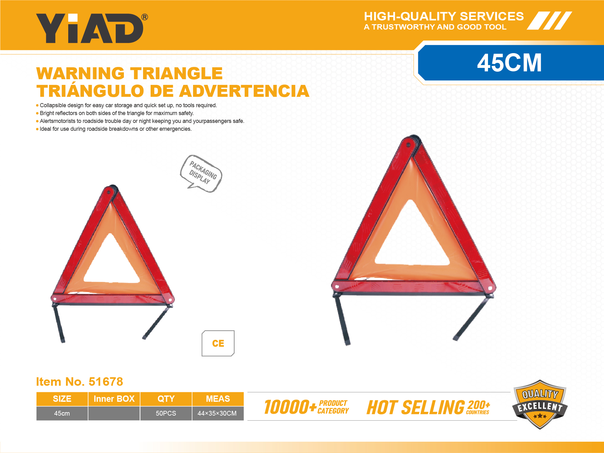 Triangle Warning Frame With CE, Only Supports Self-pickup, Please Note That Free Shipping Is For Anti-bidding Price