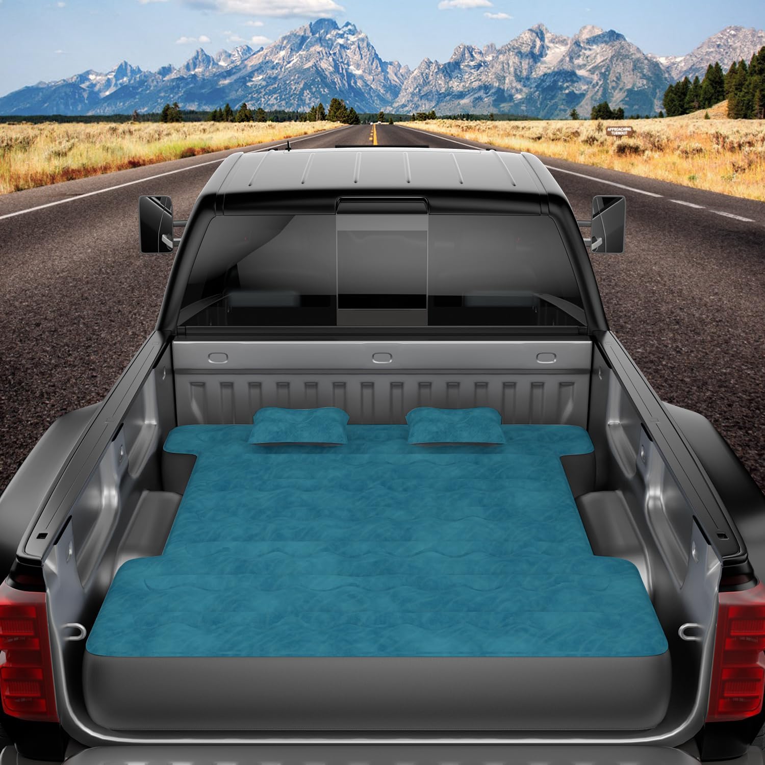 Truck Bed Air Mattress Inflatable Air Mattress For 6.0-6.5ft Short Truck Pickup Air Mattress For Camping Outdoor Bed Mattress For Travel Quick Inflation Mattress With Carry Bag
