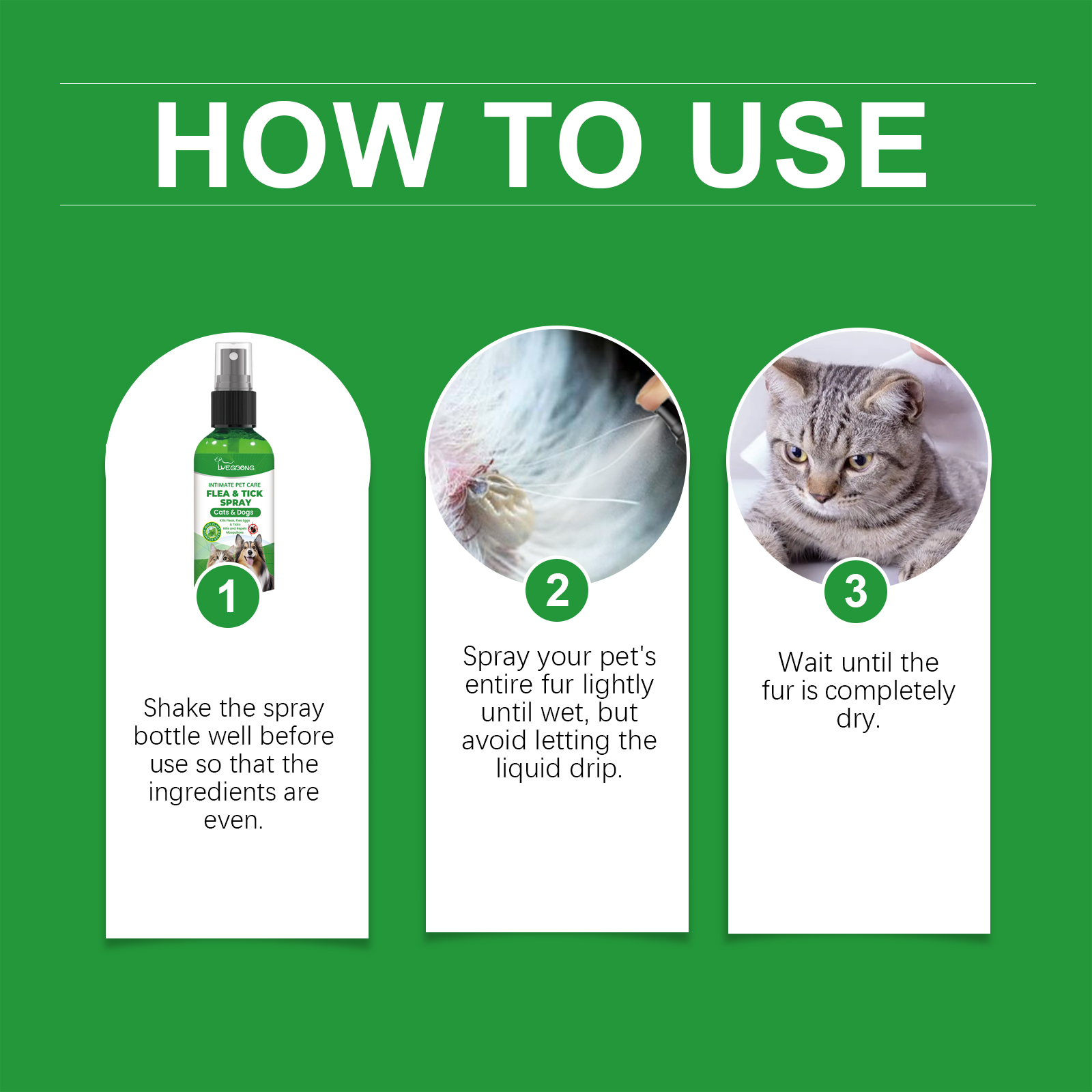 Natural Flea & Tick Spray For Dogs & Cats, Plant-Based Pest Repellent Kills Fleas, Ticks, Lice & Mites — foto 6