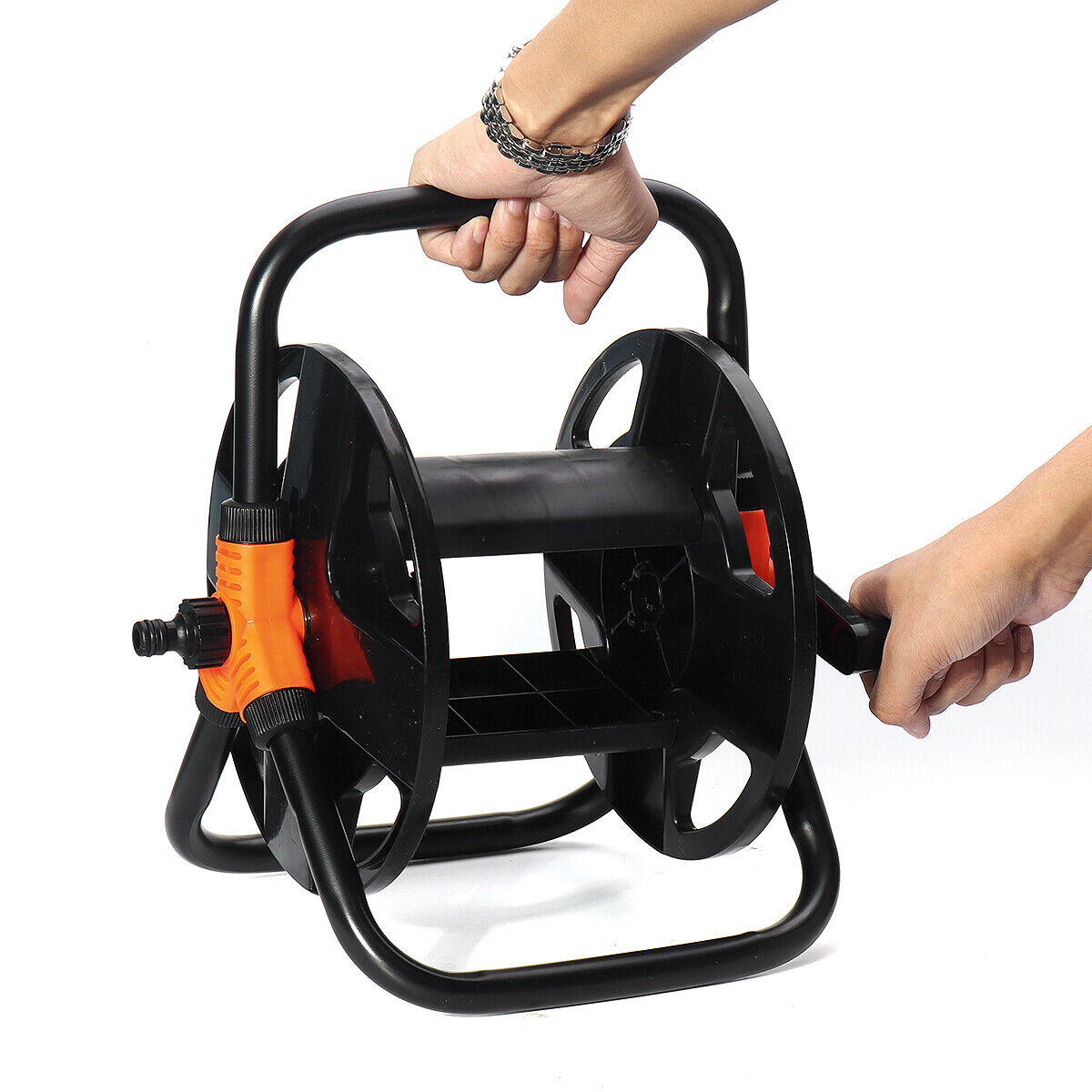 NEW Portable Hose Pipe Reel Garden Cart Free Standing Holder Water Hose 20m UK 4