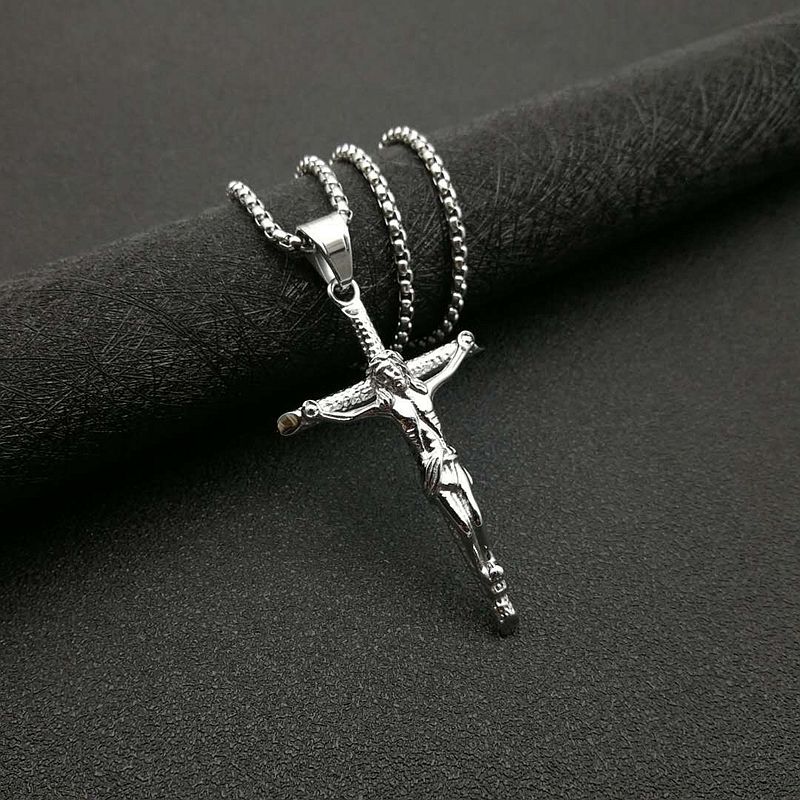 Jesus Cross Necklace For Men | Catholic Necklace | Gold Catholic Necklace - Picture 13 of 14
