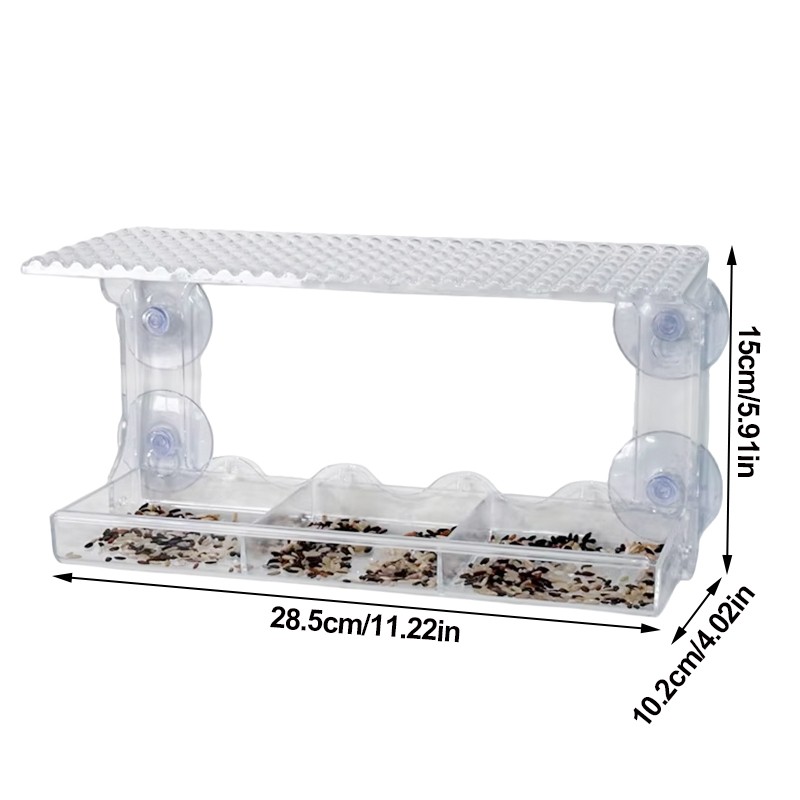 House transparent window wild bird feeder outdoor removable