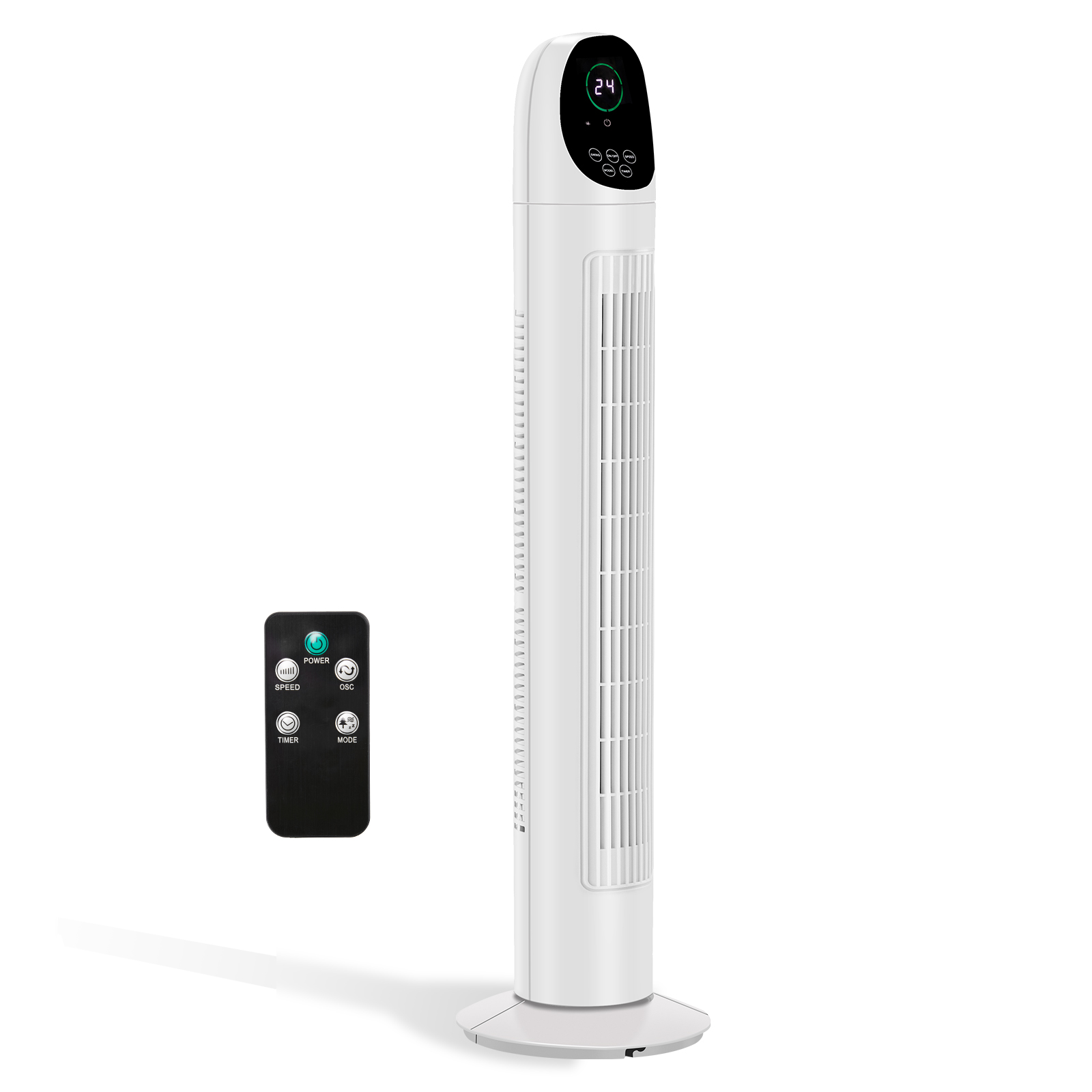 34 Inch Tower Fan, 110V 50W Quiet Standing Fan With Remote Control & Digital LED Display, 9-Hour Timer, Concave Air Outlet, Slim Space-Saving Floor Fan For Indoor Home Bedroom Living Room — foto 7