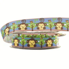 Small Animal Cartoon Printing Ribbon Hair Accessories - Wine Red 38Mm - View 1