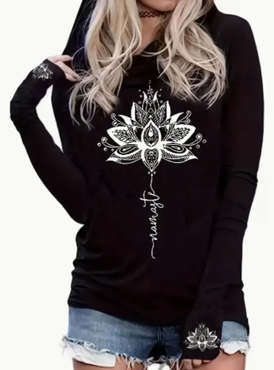 Women's Casual Hooded Long Sleeve T Shirt Style2 - Shop at LoveMi