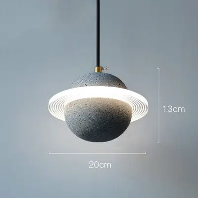 Planet Small Chandelier Red Single Head Bedroom