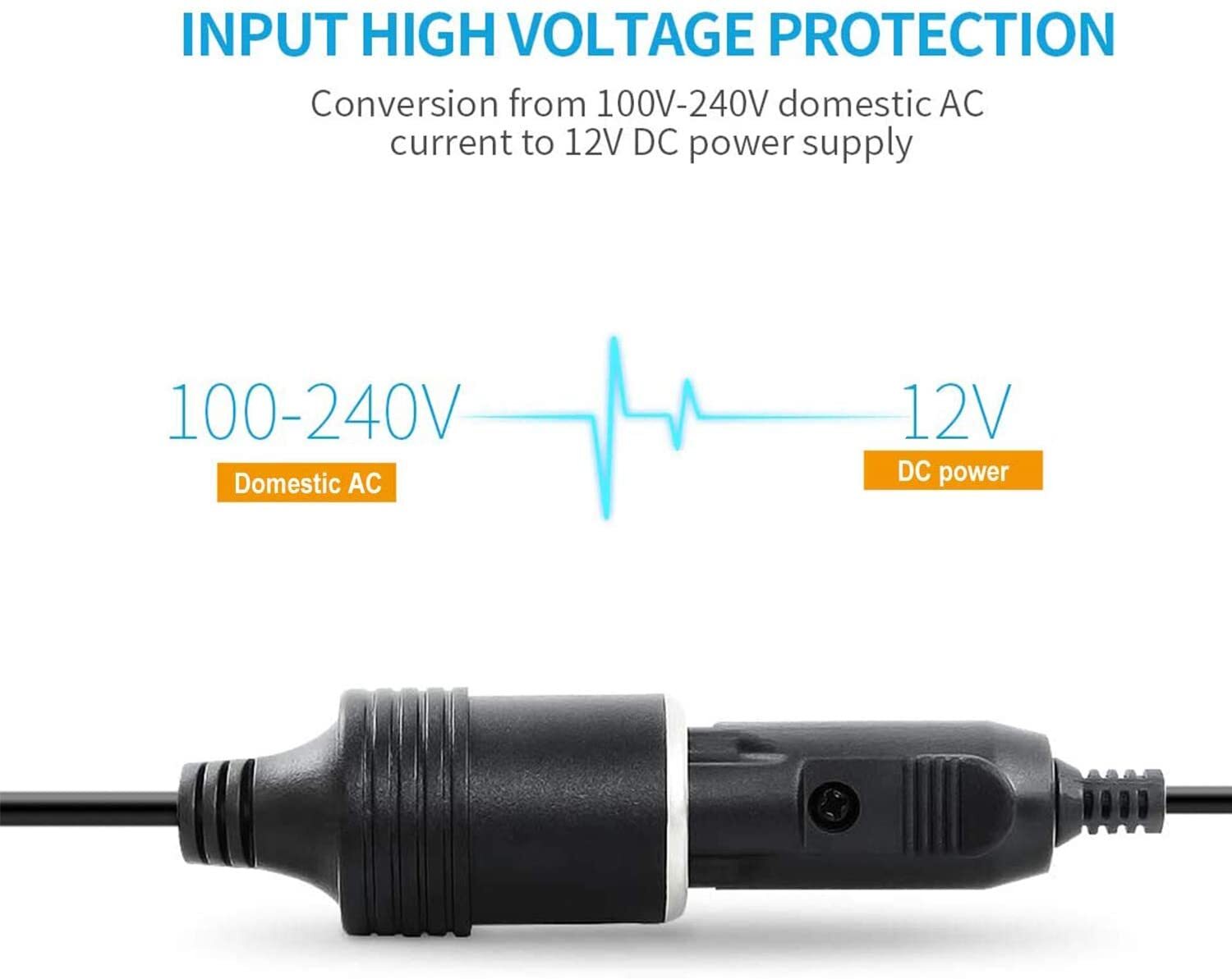 Cigarette Lighter Socket 240V Mains Plug To 12V Car Charger Power Adapter 20 W