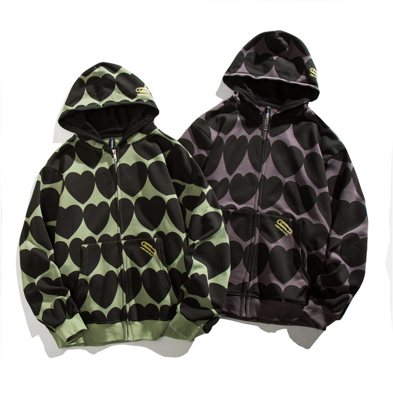 Unisex Style Full Embroidered Men's Hooded Top