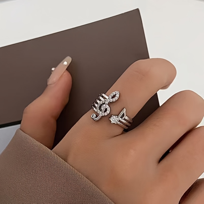 2026 New Arrival Women's Music Note Ring, Trendy Fashion High-End Atmosphere, Versatile Top Gift Choice