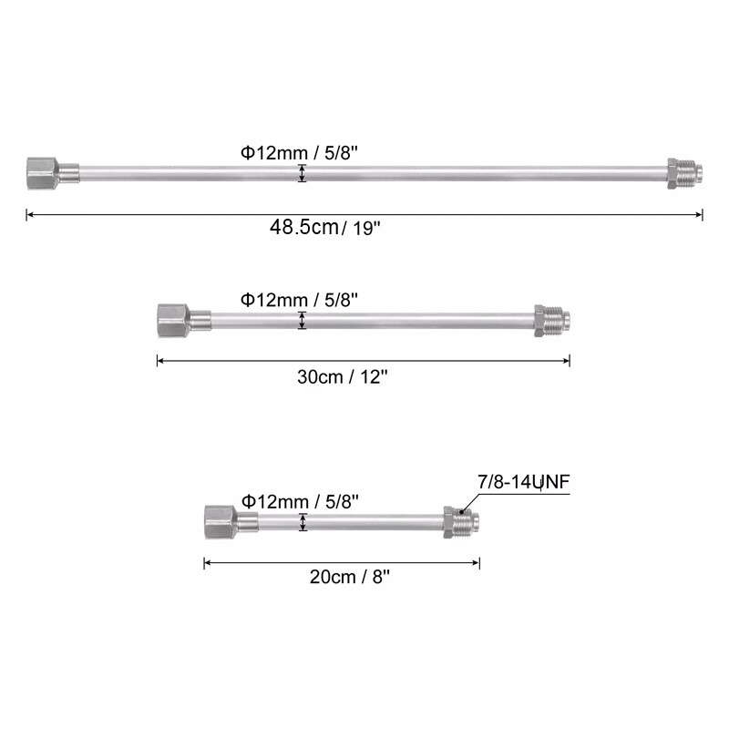 3 Pcs Airless Paint Sprayer Extension Rod 8 12 19 Extension Spray Gun Paint 8