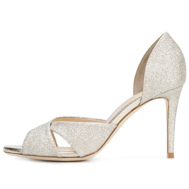 Light Gingerlet Cross Strap Stiletto Sandals