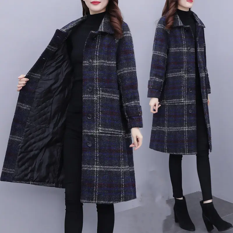 Women's New Plus Size Cotton Padded Woolen Coat