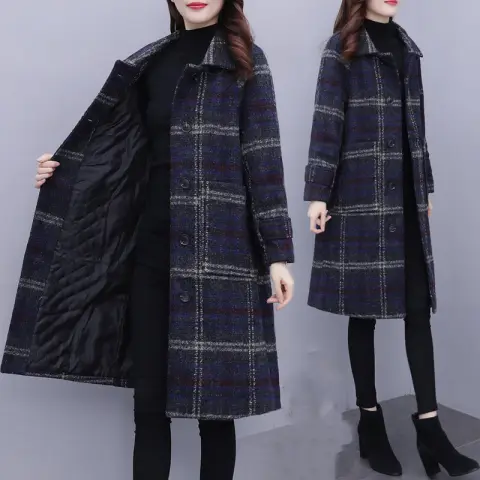 Women's New Plus Size Cotton Padded Woolen Coat
