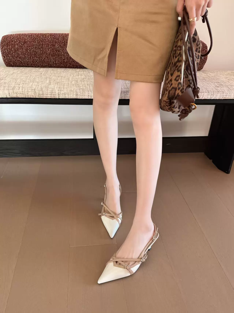 Kitten Heel Pointed Toe Sandals, picture 3 of 4