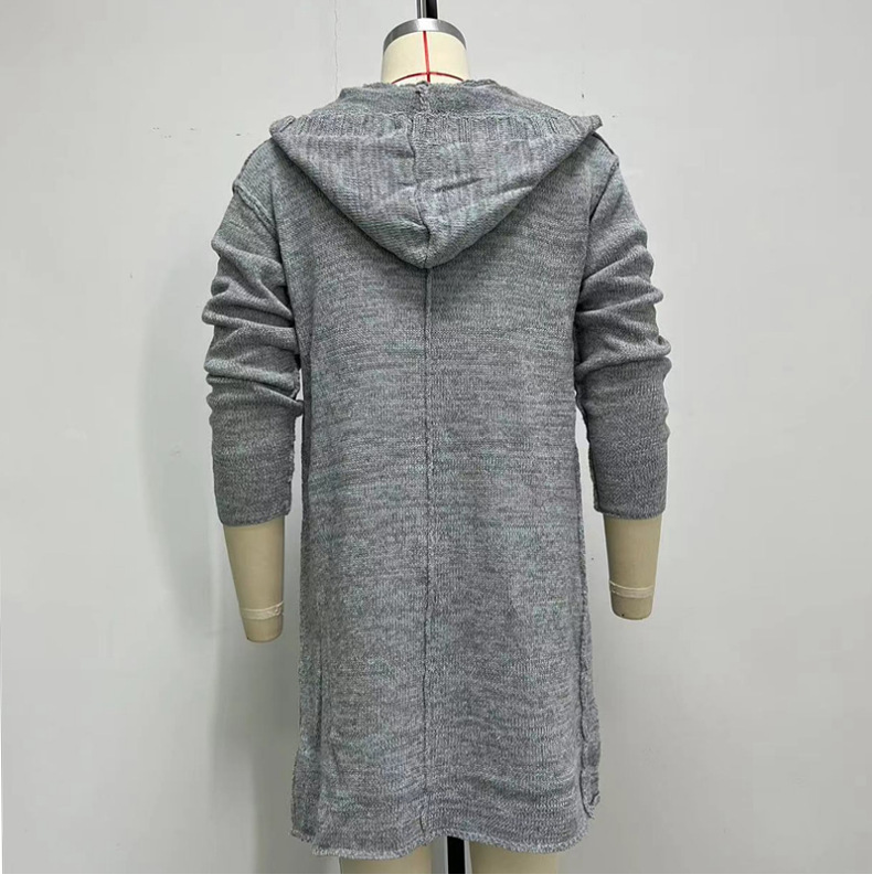 Title 3, Knitwear Loose Version Long Hoodie Cardigan Sw...