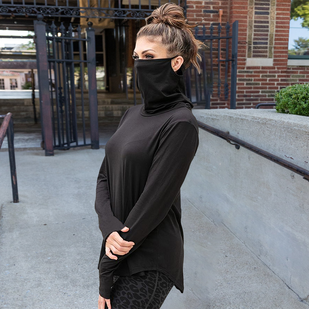 Plus Size Women's Bottoming Shirt Half High Neck Slim Long Sleeves