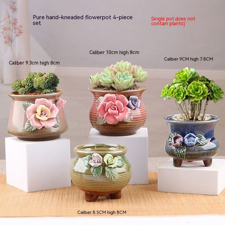 4 Flower Pots Handmade