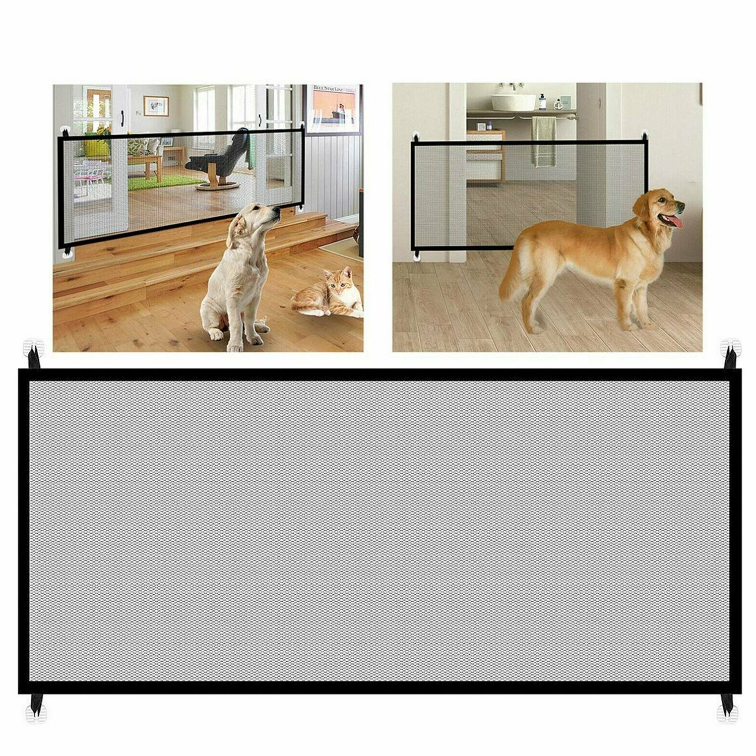 Pet Dog Fence Gate Safe Guard Safety Enclosure Dog Fences Dog Gate The Ingenious Mesh Magic Pet Gate Pet Supplies Dropshipping CJdropshipping