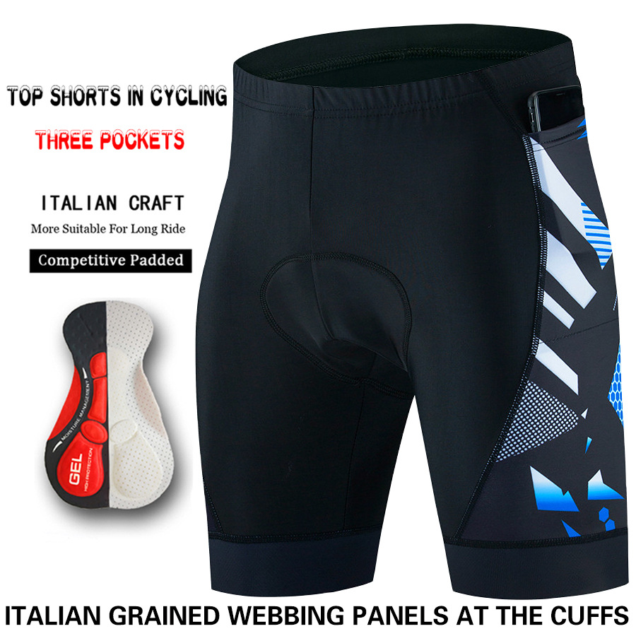 Title 3, Shorts de ciclismo masculinos com três bolsos, ...