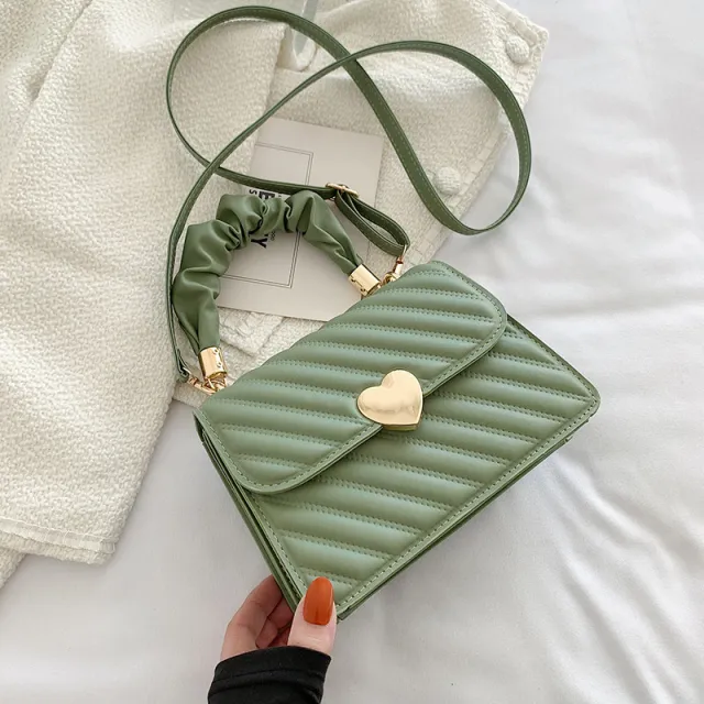 Women Handbags Fashion Chain Shoulder Bags With Love Metal Design Green - Shop at LoveMi