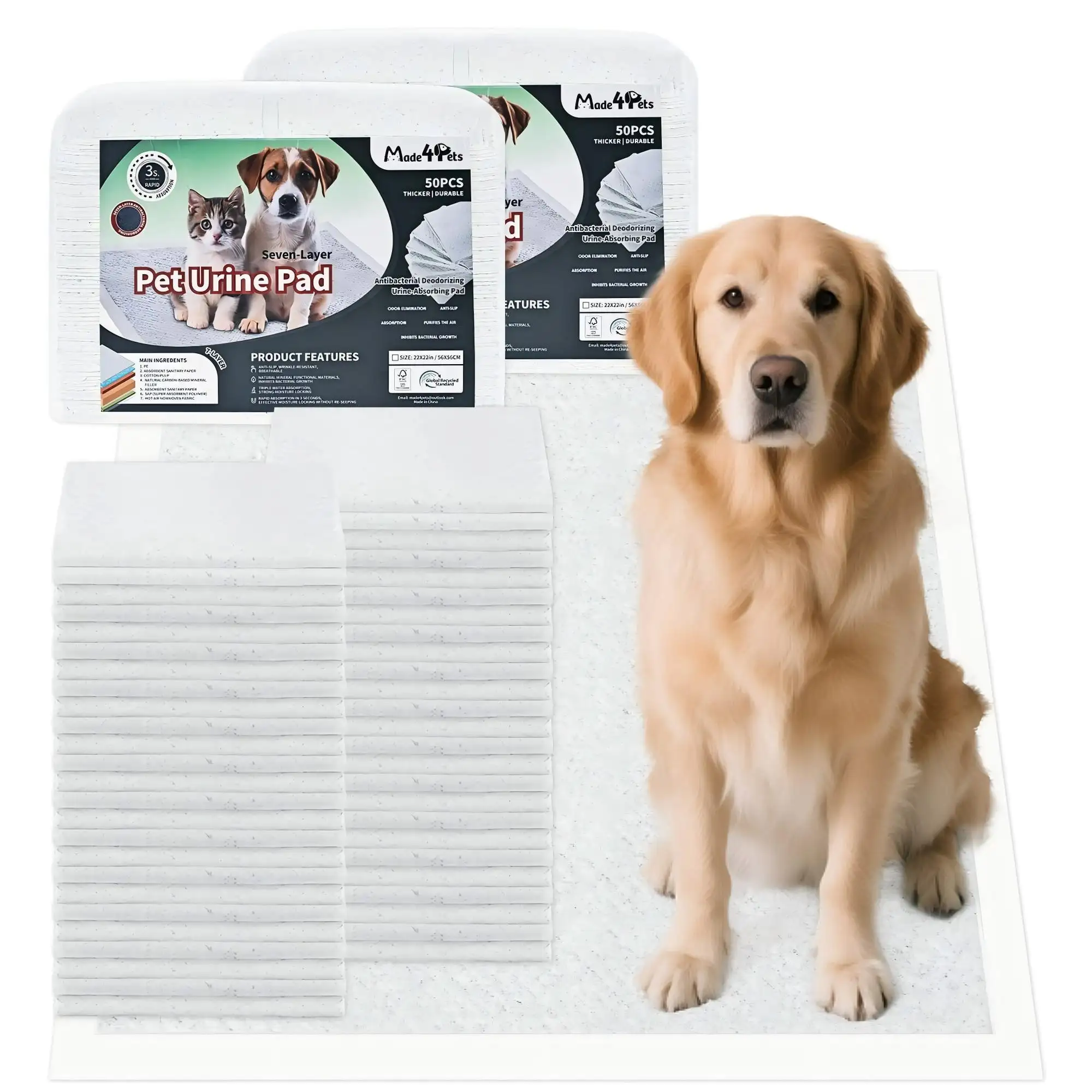 Made4Pets Dog And Puppy Pee Pads, Leak-proof