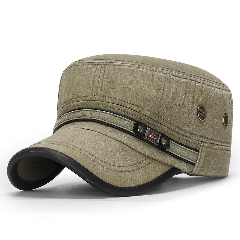 Men’s Military Flat Top Cap Army Style Cotton Hat Outdoor | Multiple Colors