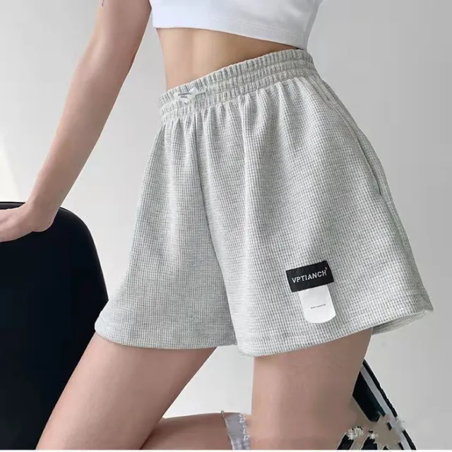 Street Spice Girl Lettered Sports Shorts Women''s High Waist Drawstring Grey - Shop at LoveMi