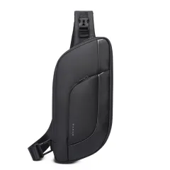 Men's New One-shoulder Chest Bag Korean Fashion Function Messenger Couple Men's Bag - Black - View 1