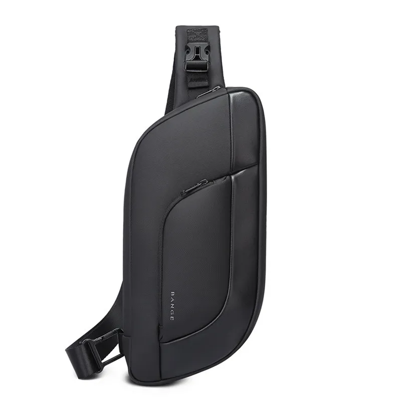 Men's New One-shoulder Chest Bag Korean Fashion Function Messenger Couple Men's Bag - Black
