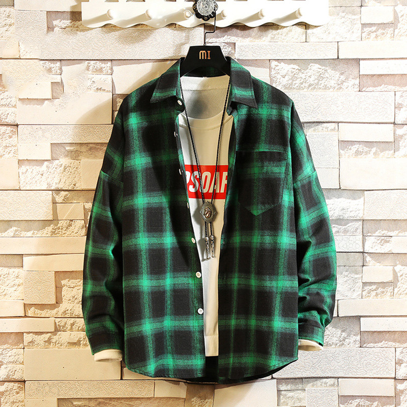 Spring Fat Shirt Men's Long-Sleeved Plus Fat Flow Loose-Fitting Shirt Casual Lining Clothes Men's Jacket