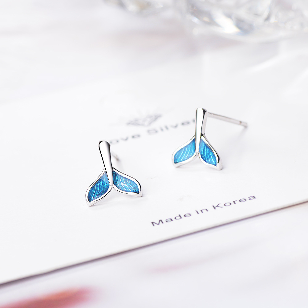Women's Fashion Blue Mermaid Tail Earrings