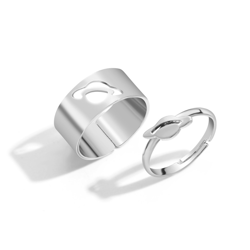 Fashion Korean Creative Spaceship Ring Set