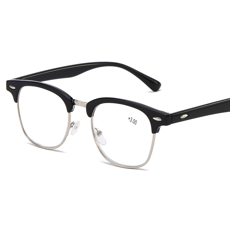 Title 1, Half frame retro rice stud myopia glasses