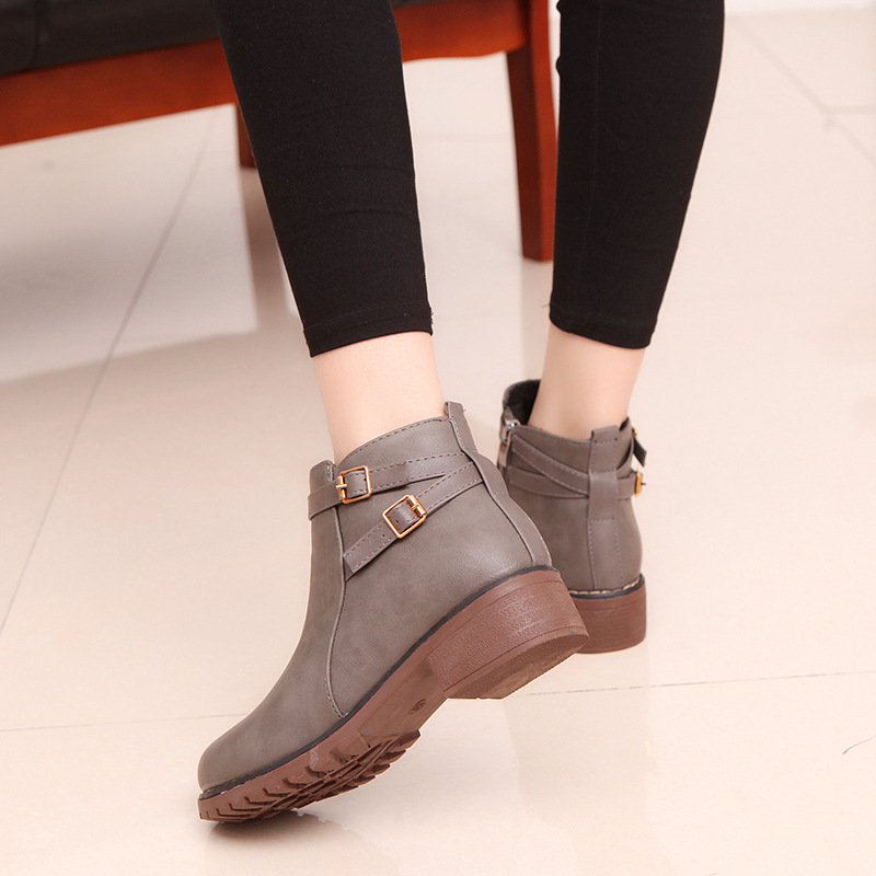 Title 4, Martin boots with round toe warm leather boots