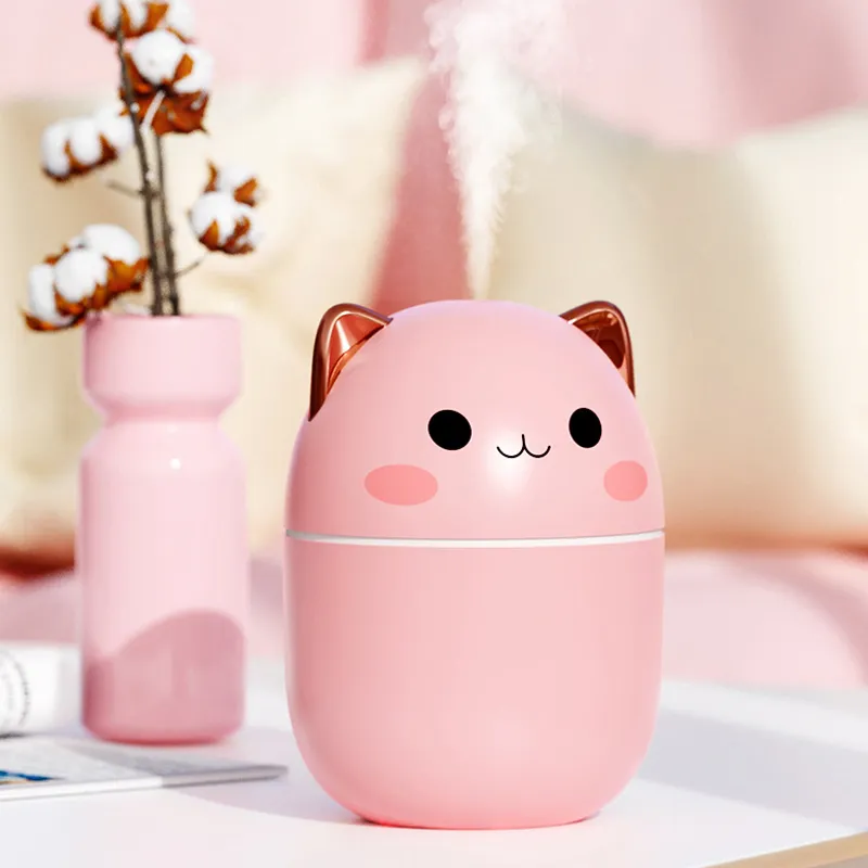 Air Humidifier Cute Cat Ultra-Silent USB Office Household Bedroom Car Aromatherapy Air Purifier With Led Cool Mist Spray – image 2