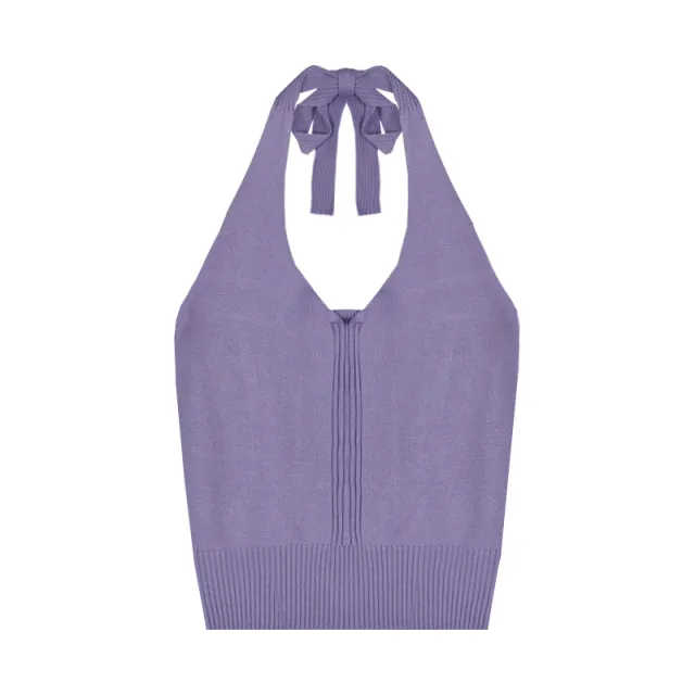 Short Sleeveless Knitted Camisole Summer Women Purple - Shop at LoveMi