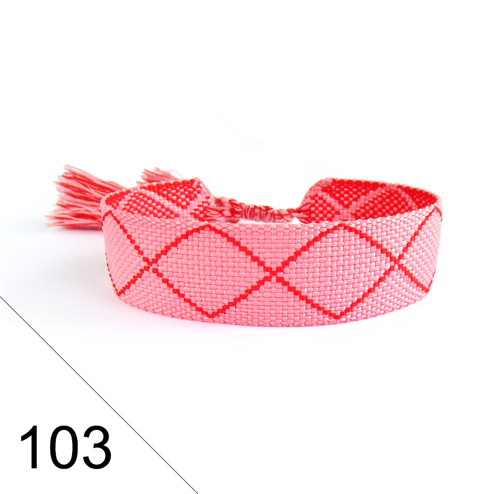 Embroidered Wrist Braided Bracelet Wordless