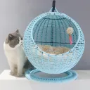 Blue Pp Rattan Woven