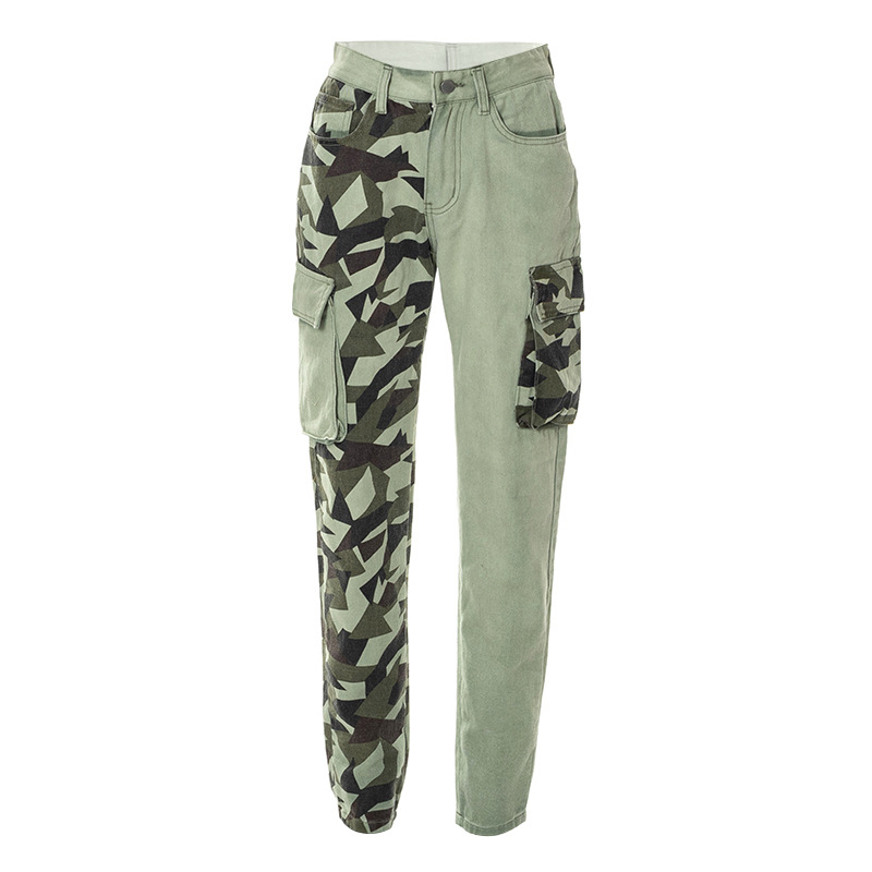 Women's Colorblock Slim Fit Camo Jeans Camouflage S - Shop at LoveMi