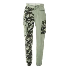 Women's Colorblock Slim Fit Camo Jeans - Camouflage-S - View 1