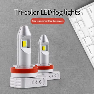 New Bright Super Stable Fog Lamp Retrofit Lights Spotlight Car Three-color Fog Lamp Bulb