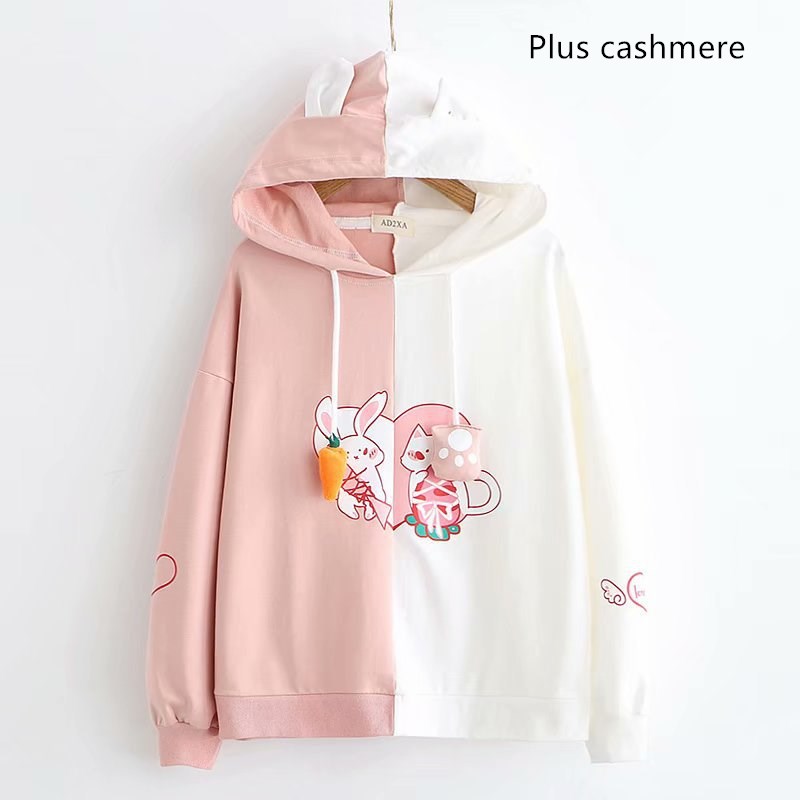 Title 5, Cartoon animal plus fleece hooded long-sleeved ...