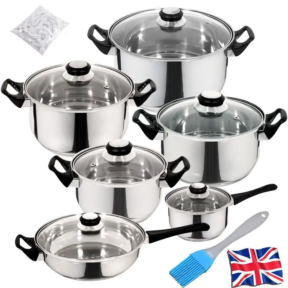 Stainless Steel Cookware Saucepan Set Pan Pot