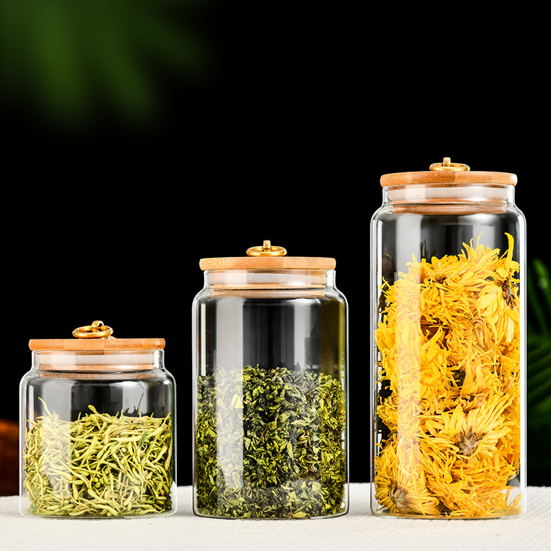 Glass Sealed Tin Tea Tin Food Grade Transparent Storage Tin