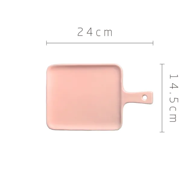 Household Fruit Plate Ceramic Tableware With Handle Pink - Shop at LoveMi